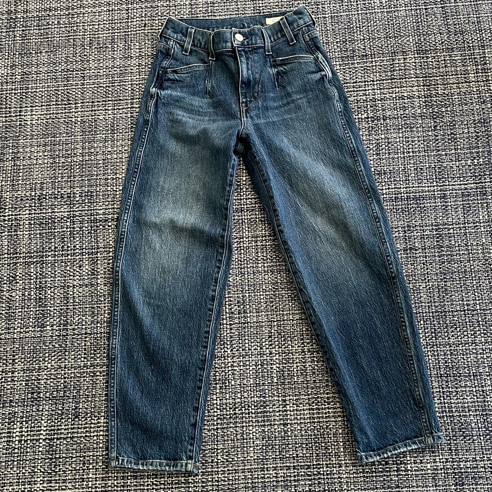 AYR - “The Beat” Women's Dark Blue Barrel-Leg Jeans